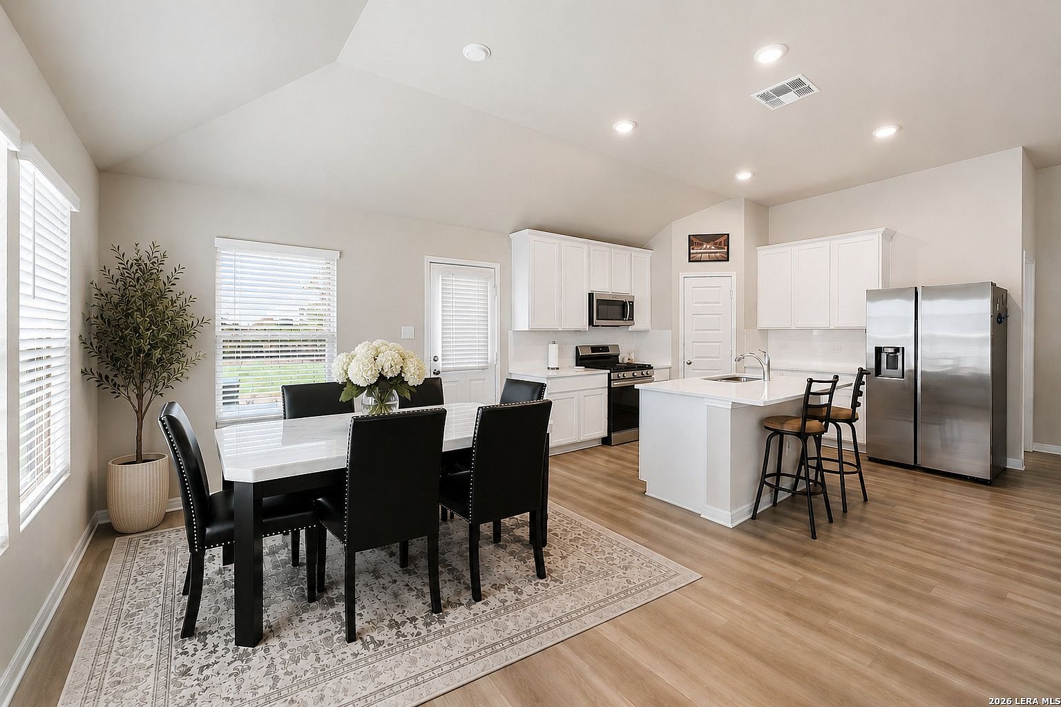 Dining area and kitchen