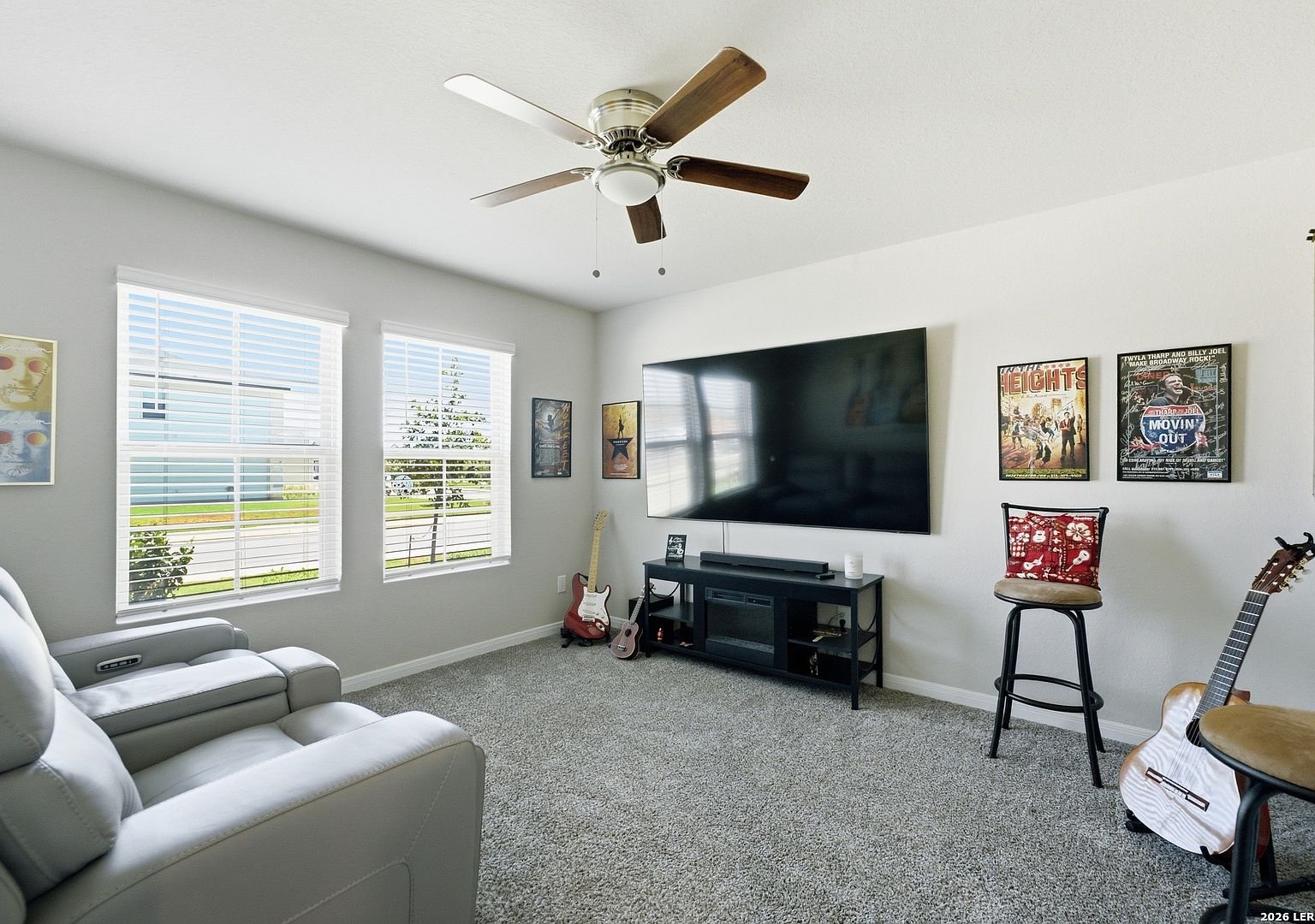 Secondary bedroom with guitars